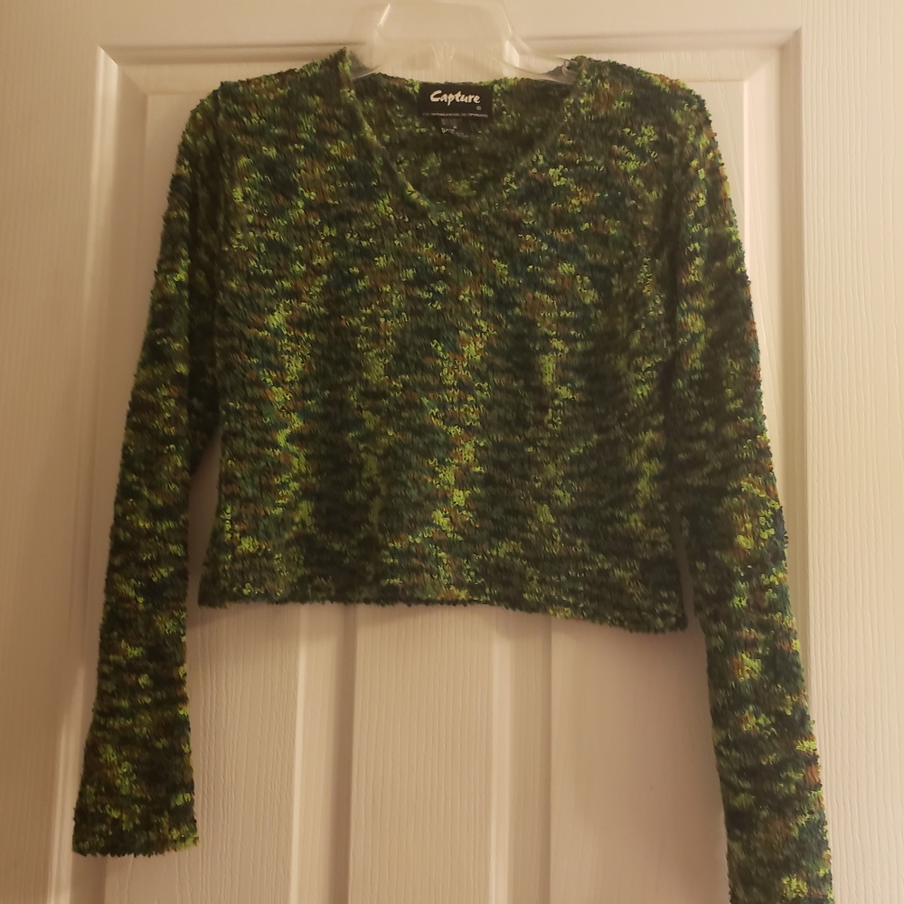 Green and Black Women's Sweater